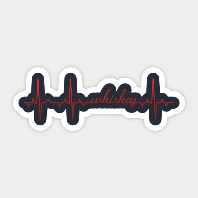 Whiskey EKG Sticker by WhiskyLoverDesigns